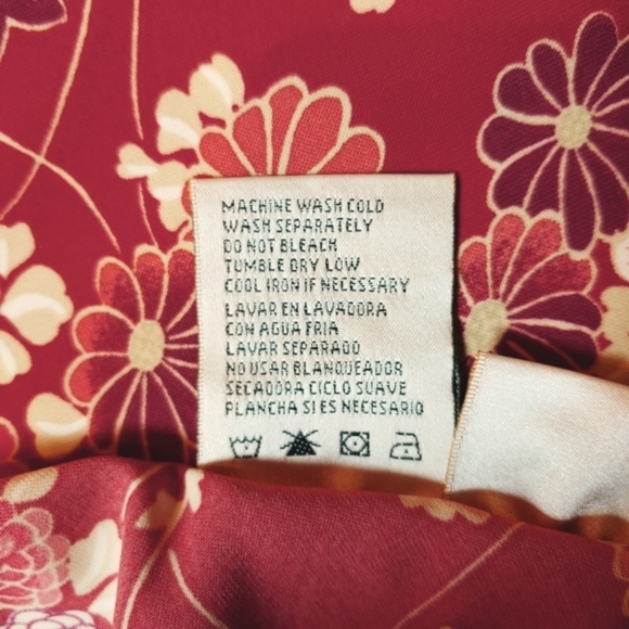 Midi Skirt Pink Floral Printed Softly Pleated - Picture 5 of 5